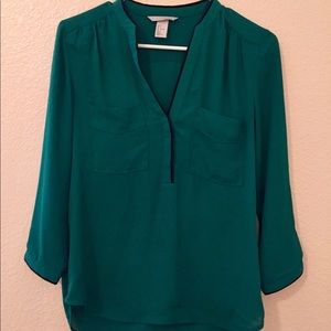 H&M emerald green top
